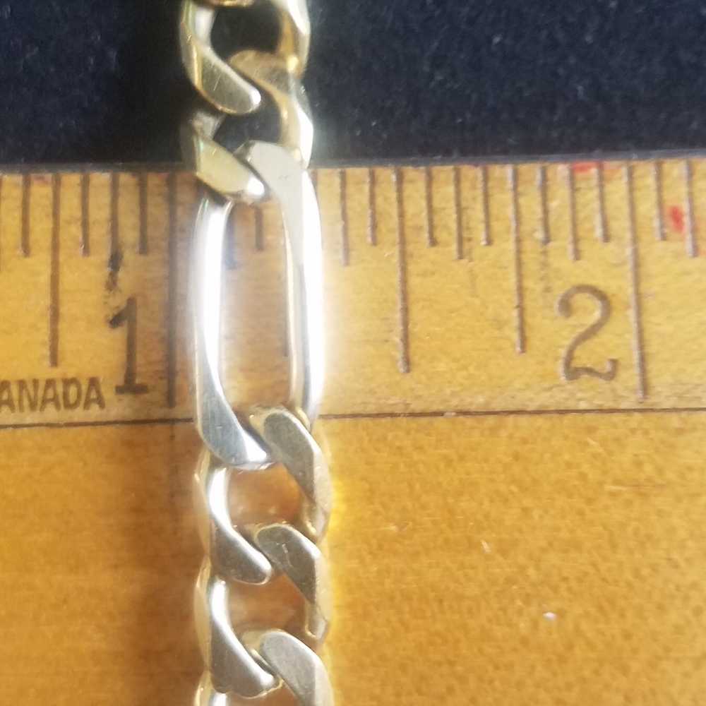 10k yellow & white gold link chain bracelet for men or women - Picture 9 of 9